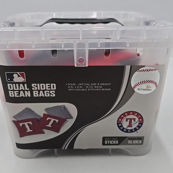 Texas Rangers MLB Dual Sided Bean Bags (SET OF 4)‎ with Case - Picture 3 of 9
